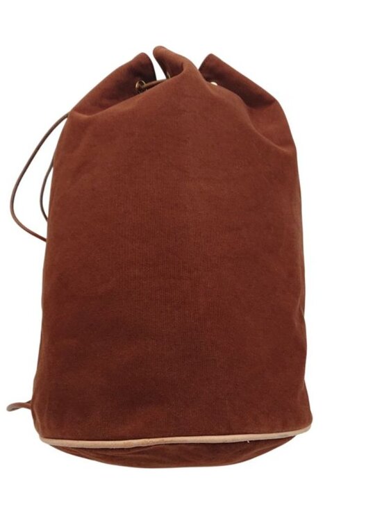 Hermes Polochonmimil Shoulder Bag Brown Canvas Drawstring - Picture 5 of 16